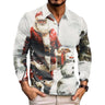 Christmas Shirts for Men Xmas Lights Red Santa Hat Family Shirt Button Collar Shirts，Casual Shirts with Long Sleeves Slim Fit Shirts White Santa Claus - Lootquake
