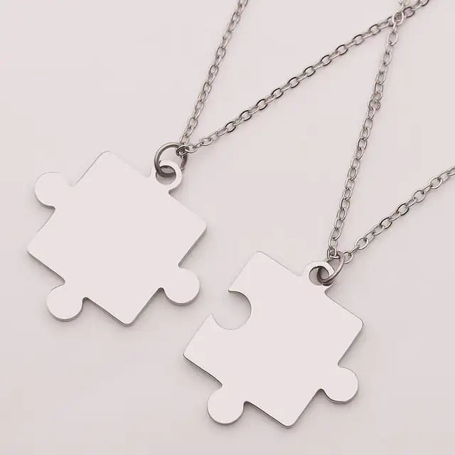 Matching Puzzle Piece Pendant Necklaces - Lootquake