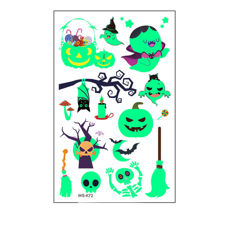 Halloween Cartoon Luminous Waterproof Tattoo Stickers