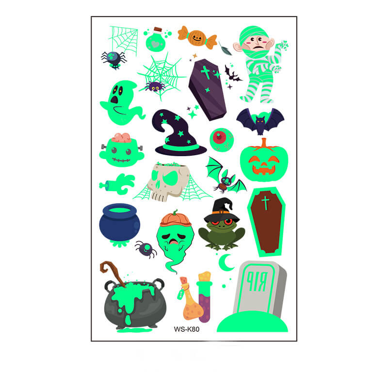 Halloween Cartoon Luminous Waterproof Tattoo Stickers