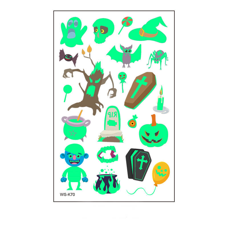 Halloween Cartoon Luminous Waterproof Tattoo Stickers