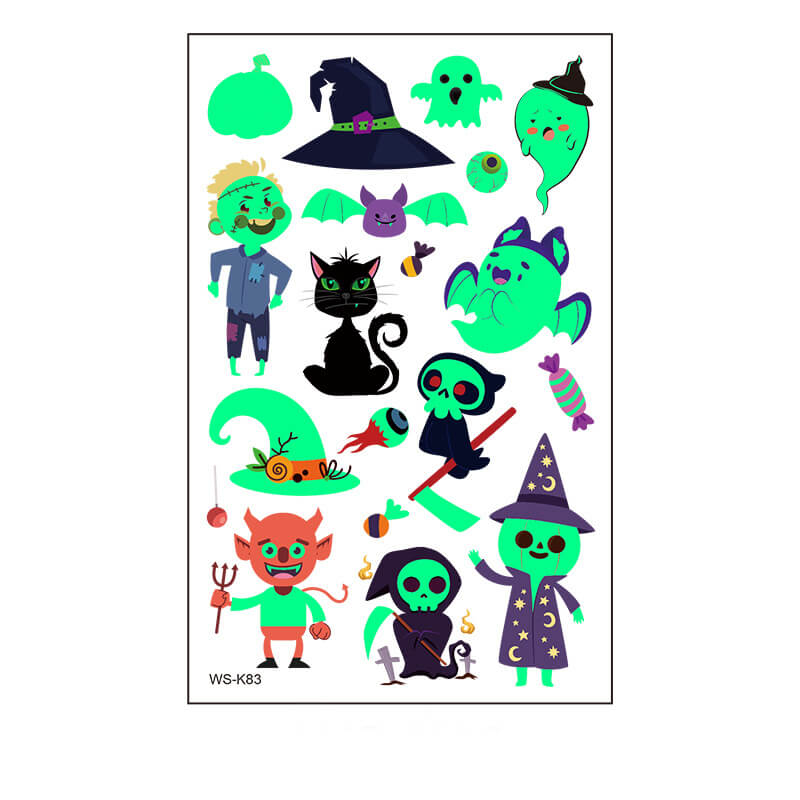 Halloween Cartoon Luminous Waterproof Tattoo Stickers