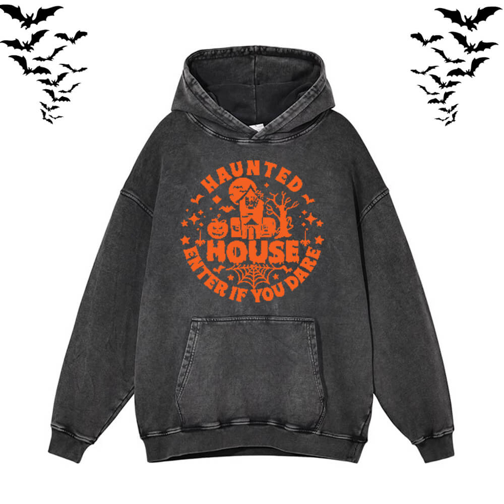 Halloween Funny Saying Vintage Washed Hoodie Sweatshirt