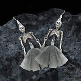 Halloween Joint Movable Dancing Skull Alloy Earrings