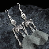 Halloween Joint Movable Dancing Skull Alloy Earrings