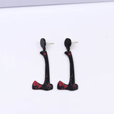 Halloween Red Print Acrylic Earrings