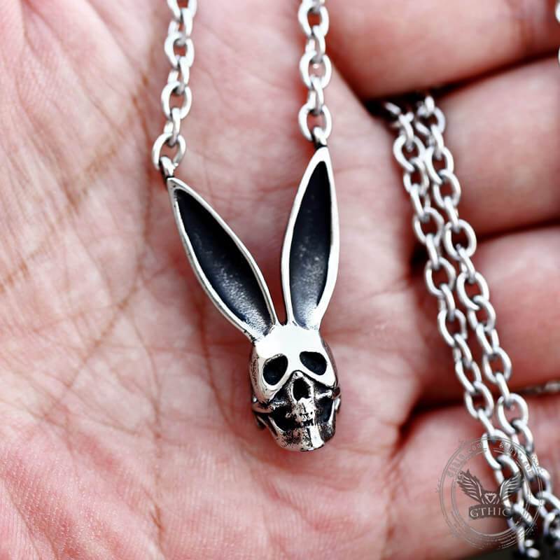 Halloween Skull Rabbit Stainless Steel Necklace