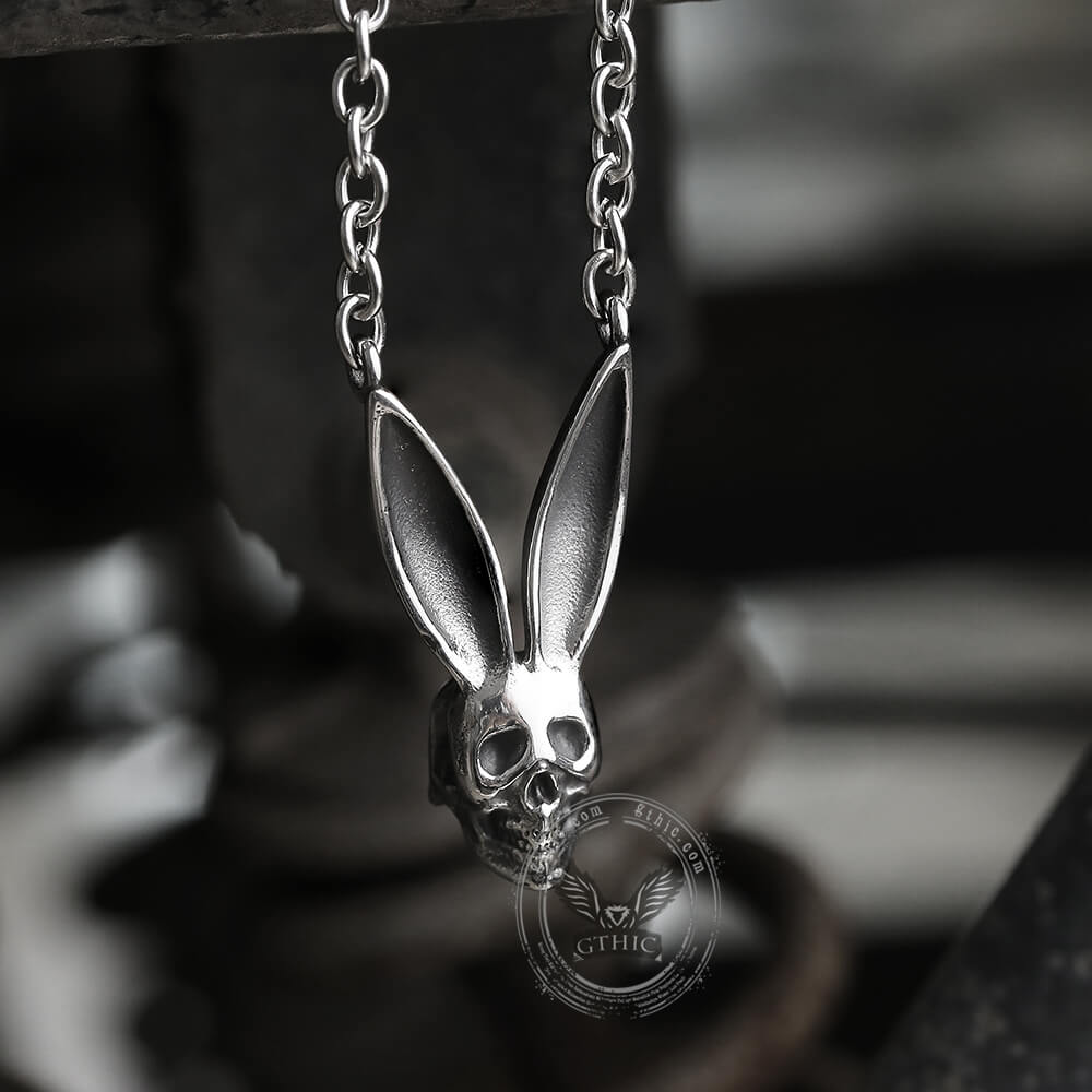 Halloween Skull Rabbit Stainless Steel Necklace