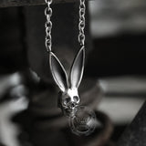 Halloween Skull Rabbit Stainless Steel Necklace