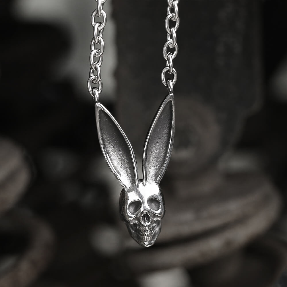 Halloween Skull Rabbit Stainless Steel Necklace