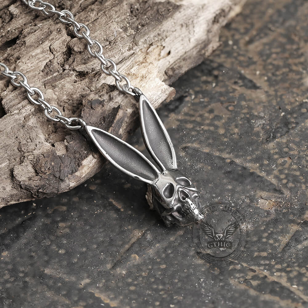 Halloween Skull Rabbit Stainless Steel Necklace