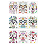 Halloween Sugar Skull Face Makeup Temporary Tattoo Stickers