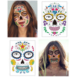 Halloween Sugar Skull Face Makeup Temporary Tattoo Stickers