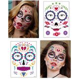 Halloween Sugar Skull Face Makeup Temporary Tattoo Stickers