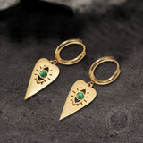 Heart-shaped Evil Eye Stainless Steel Earrings