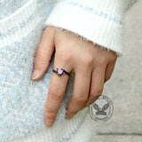 Heart-shaped Purple Zircon Brass Engagement Ring