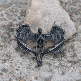 Heart Shape Skeleton Stainless Steel Skull Pendant