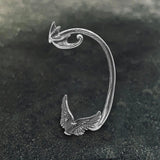 Heart Shape Zircon Devil Wings Stainless Steel Ear Cuff Earrings