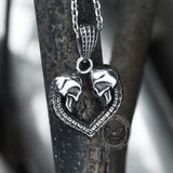 Love You Till Death Stainless Steel Skull Pendant