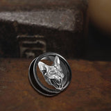 Hell Cat Cross Stainless Steel Ear Gauges
