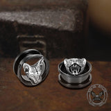 Hell Cat Cross Stainless Steel Ear Gauges