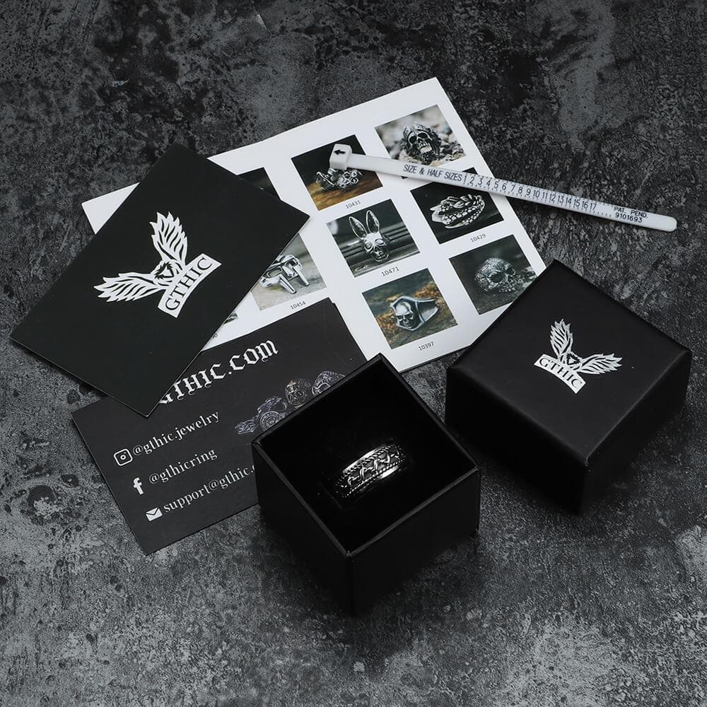 Anillo retro de acero inoxidable con diseño de cable de cáñamo