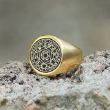 Hexagram 12 Zodiac Sign Stainless Steel Ring