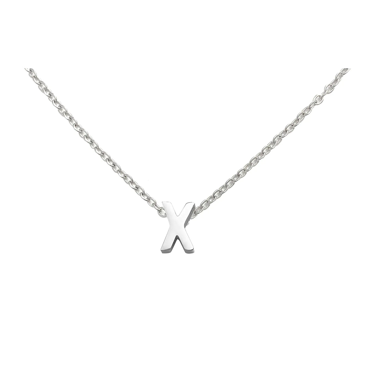 Wironoat Necklaces For Women Initial Necklaces Letter Necklace Silver Plated A-Z Pendant Titanium Necklace For Women Silver X - Lootquake