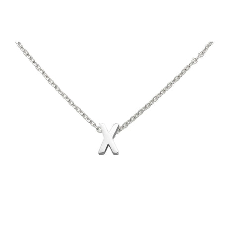Wironoat Necklaces For Women Initial Necklaces Letter Necklace Silver Plated A-Z Pendant Titanium Necklace For Women Silver X - Lootquake