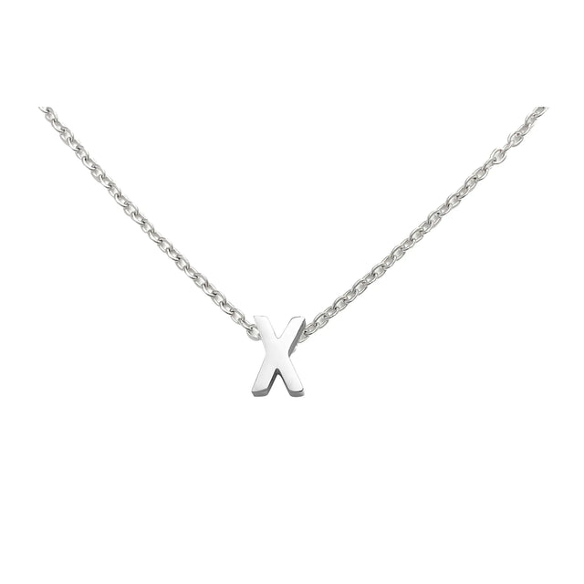 Wironoat Necklaces For Women Initial Necklaces Letter Necklace Silver Plated A-Z Pendant Titanium Necklace For Women Silver X - Lootquake