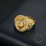 Hip Hop Eagle Rhinestone Stainless Steel Animal Ring