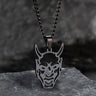 Hollow Oni Mask Stainless Steel Necklace