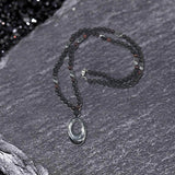 Hollow Round Stone Men’s Motorcycle Rosary Necklace