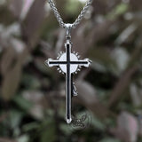 Holy Light Jesus Suffering Stainless Steel Cross Pendant