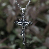 Holy Light Jesus Suffering Stainless Steel Cross Pendant
