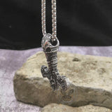 Horns Of Odin Raven Stainless Steel Viking Pendant