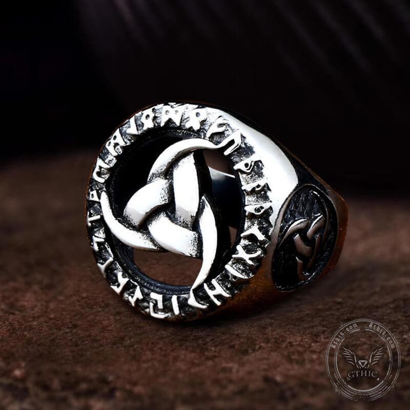 Horns of Odin Stainless Steel Viking Ring