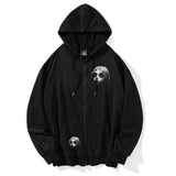 Horror Goth Girl Print Hoodie Coat