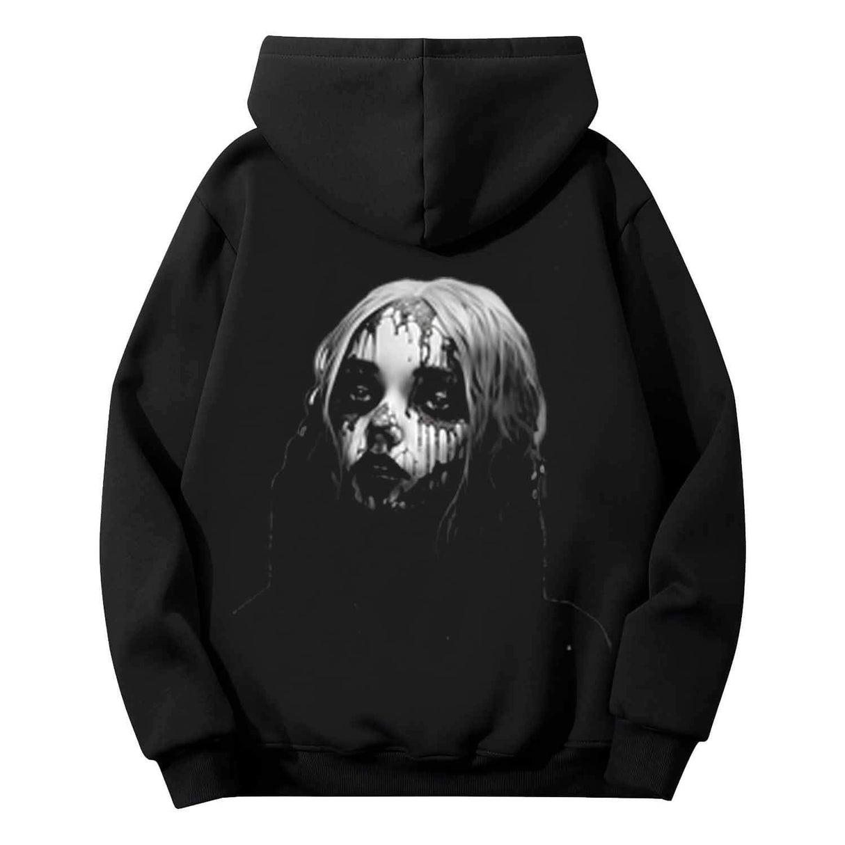 Horror Goth Girl Print Hoodie Coat