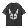 Horror Rabbit Print Washed T-shirt
