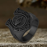 Horseshoe Eye Of Providence Stainless Steel Ring