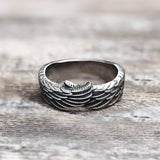 Hugging Angel Wing Stainless Steel Ring