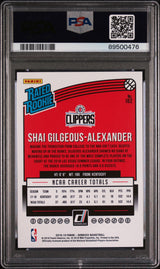 Tarjeta de baloncesto Panini Donruss Shai Gilgeous-Alexander n.° 162 Rookie RC, clasificada en 2018, PSA 10 Gem Mint