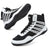 Wrestling Shoes Boxing Shoes for Men Pro Wrestling Boots High Top Fitness Weightlifting Powerlifting Shoes Black/White - Lootquake