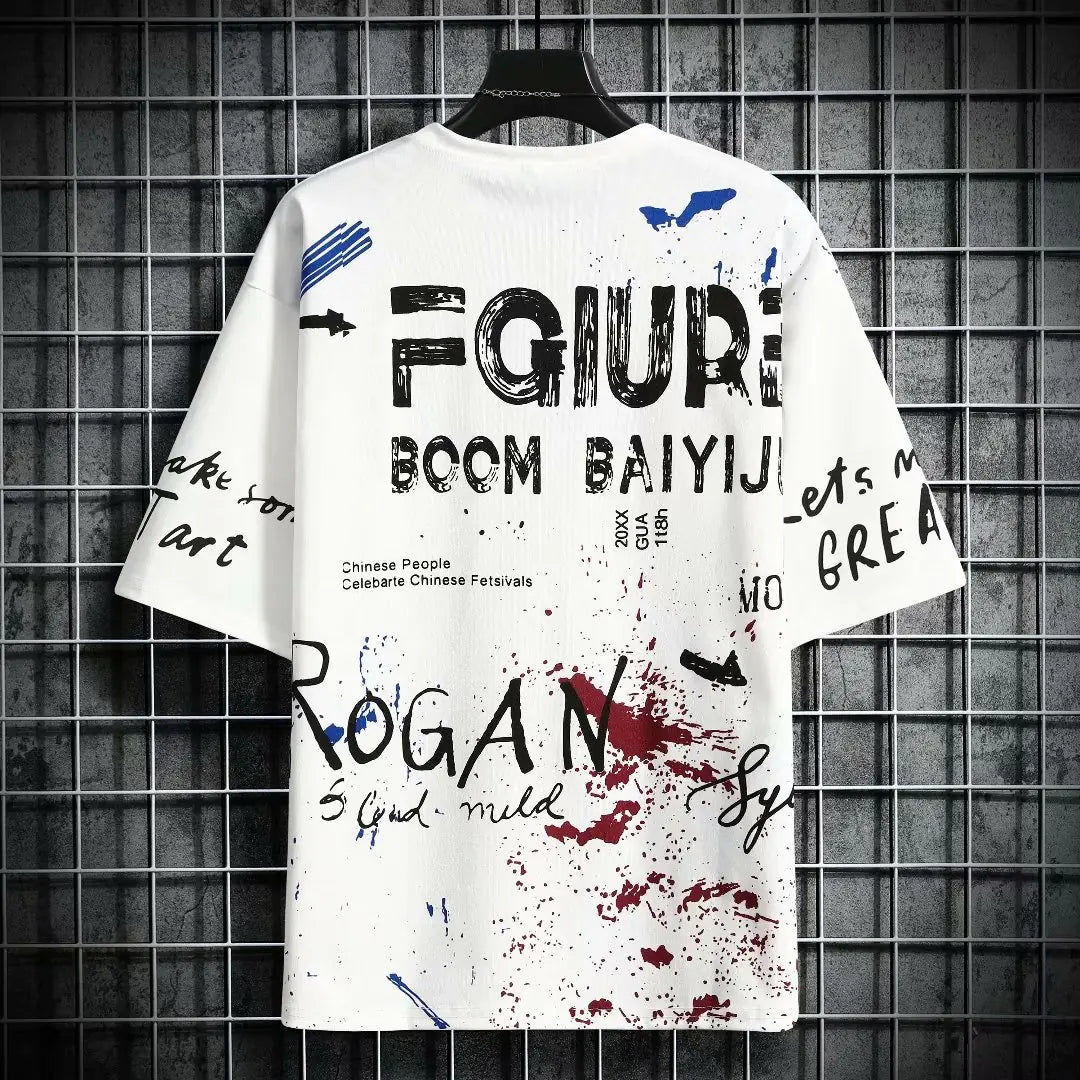 Korean Fashion Summer Men's Graphic Half Sleeve T-Shirts - Lootquake