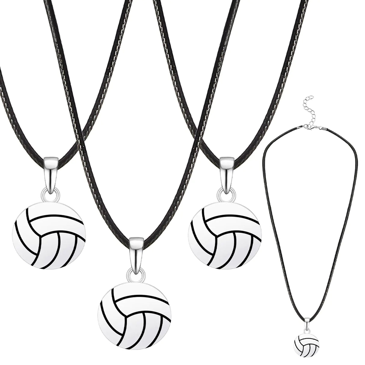Yunlly 12 Pcs Volleyball Charm Necklaces Adjustable Jewelry Volleyball Necklace Sport Charm Necklaces Jewelry Gift Female Team Players - Lootquake