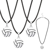 Yunlly 12 Pcs Volleyball Charm Necklaces Adjustable Jewelry Volleyball Necklace Sport Charm Necklaces Jewelry Gift Female Team Players - Lootquake