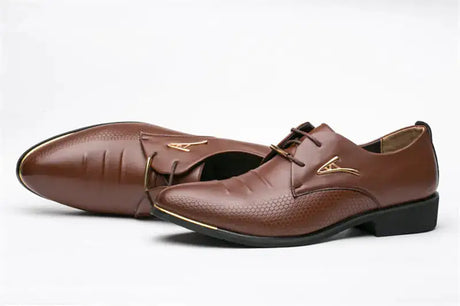 Men's Business Dress Shoes - Stylish Pointed Leather Shoes - Lootquake