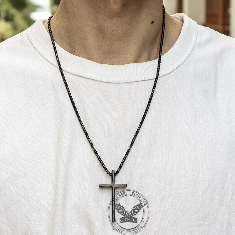 Colgante de cruz de acero inoxidable "Puedo hacerlo todo"