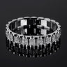 Iced Out Solid Color Stainless Steel Watch Band Bracelet